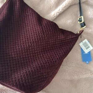 Vera Bradley Carson hobo bag in beautiful quilted fabric and full leather trim